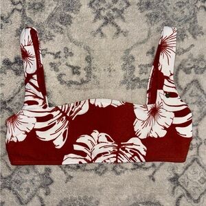Roxy Bikini Top Brown Floral Sz Large, With Removable Pads.